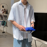 男长袖衬衫春秋季韩版潮流修身休闲短袖衬衣夏季A161-W1055-P35，男装衬衫，电商A161