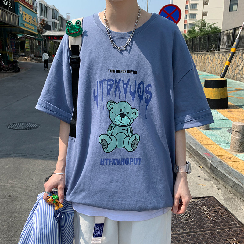 潮牌短袖t恤男ins潮流体恤韩版大码百搭帅气休闲半袖A161-T42-P25,男装T恤,电商A161