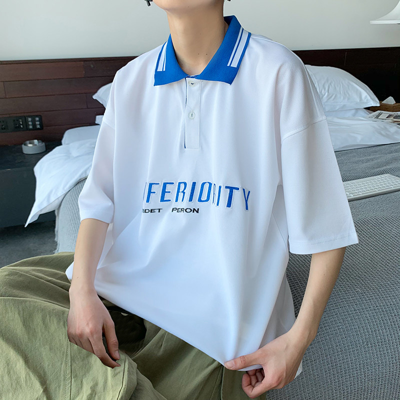 2021新款半袖男短袖T恤男装潮牌潮流上衣服POLO衫A161,男装Polo衫,电商A161