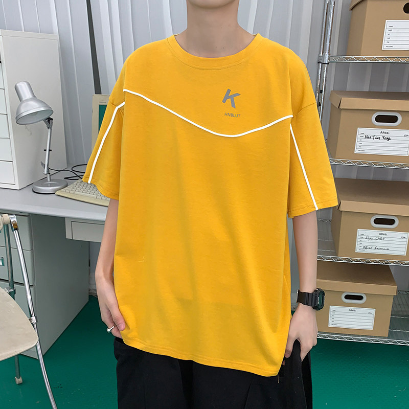 短袖宽松ins潮流百搭潮牌港风时尚装夏季t恤衣服夏装A161-B08-P30图片