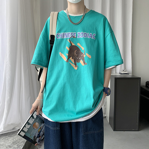 t恤男短袖半袖ins潮牌韩版百搭潮流百搭夏季港风衣服A161-T26