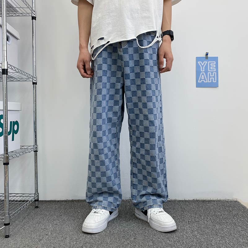 春秋2021年新款牛仔裤潮牌宽松直筒夏季长裤子A161,男装牛仔裤,电商A161
