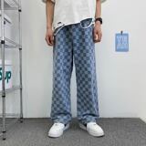 春秋2021年新款牛仔裤潮牌宽松直筒夏季长裤子A161，男装牛仔裤，电商A161