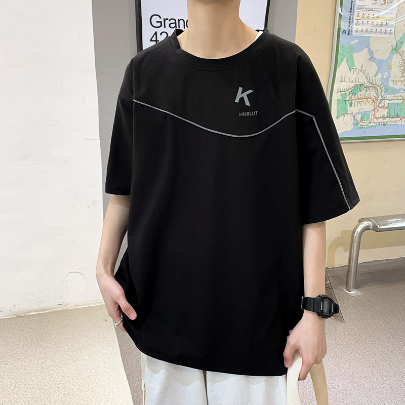 夏季短袖T恤韩版潮流港风上衣服潮牌百搭半袖体恤insA161-B08-P30图片