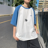 情侣t恤夏潮牌2021新款百搭短袖ins圆领宽松男女同款A161-T30-P30，男装T恤，电商A161