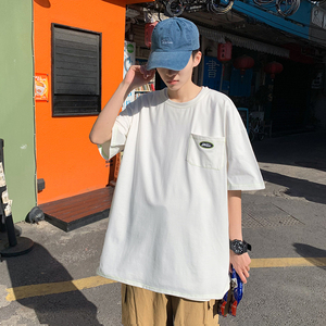 短袖男潮牌潮流2021新款衣服ins简约港风百搭超火t恤A161-T33-P30图片