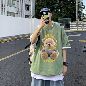 短袖T恤男潮牌潮流百搭夏季2021新款休闲ins上衣服A161-T03图片