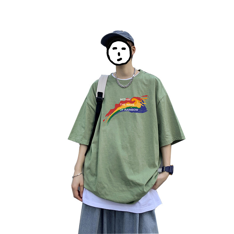 ins潮牌超火百搭t恤男女夏季街头半袖上衣情侣装A161-T07,男装T恤,电商A161