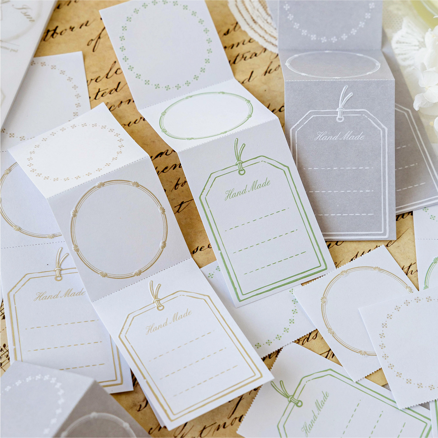 温柔岁月长条便签本文艺复古小清新手帐边框diy桌面留言折叠便签