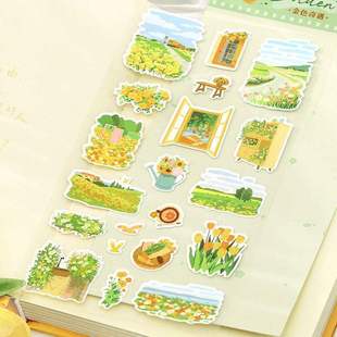 只有花知道系列合成纸平张贴纸 文艺花卉风景手帐装饰素材贴画