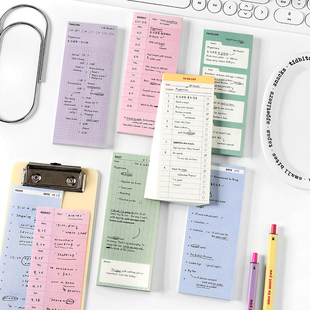 生活进度可书写便签本ins韩系彩色长条打卡学生手帐无粘性便签本