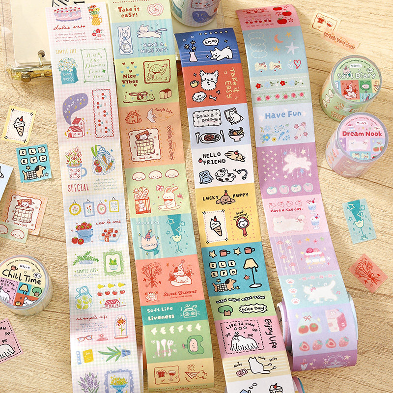 随心涂鸦绘 模切和纸胶带 高颜值韩系文艺插画装饰手帐拼贴素材,文具电教/文化用品/商务用品,胶带/胶纸/胶条,淘宝优惠券,粉丝福利购,淘宝优惠卷