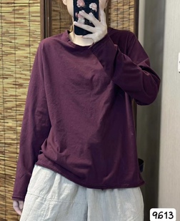 胸围120衣长65左右 9613 内搭T恤 纯棉圆领打底柔软百搭长袖