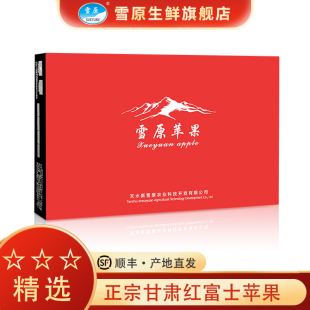 整箱 新鲜水果脆甜大果高端礼盒装 甘肃红富士苹果当季 包邮 雪原