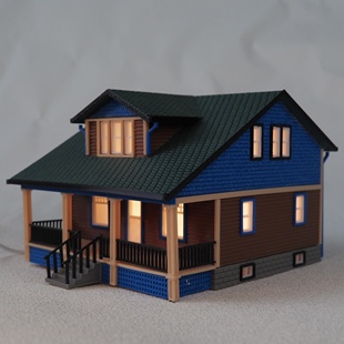1:64微缩场景比例砖瓦玩具欧美式建筑模型场景模型模型别墅十一
