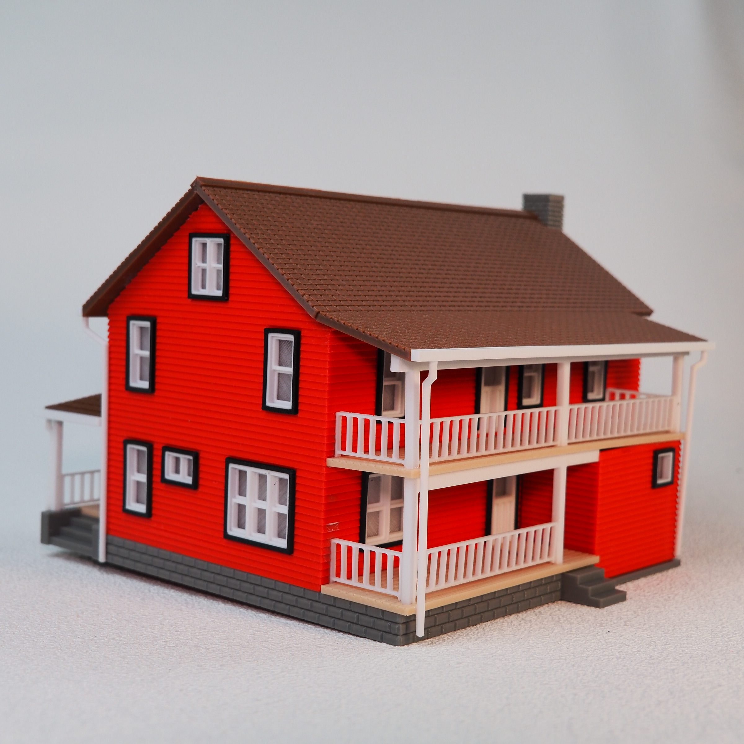 微缩场景64比例房屋模型砖瓦玩具摆件别墅欧美式建筑模型diy九