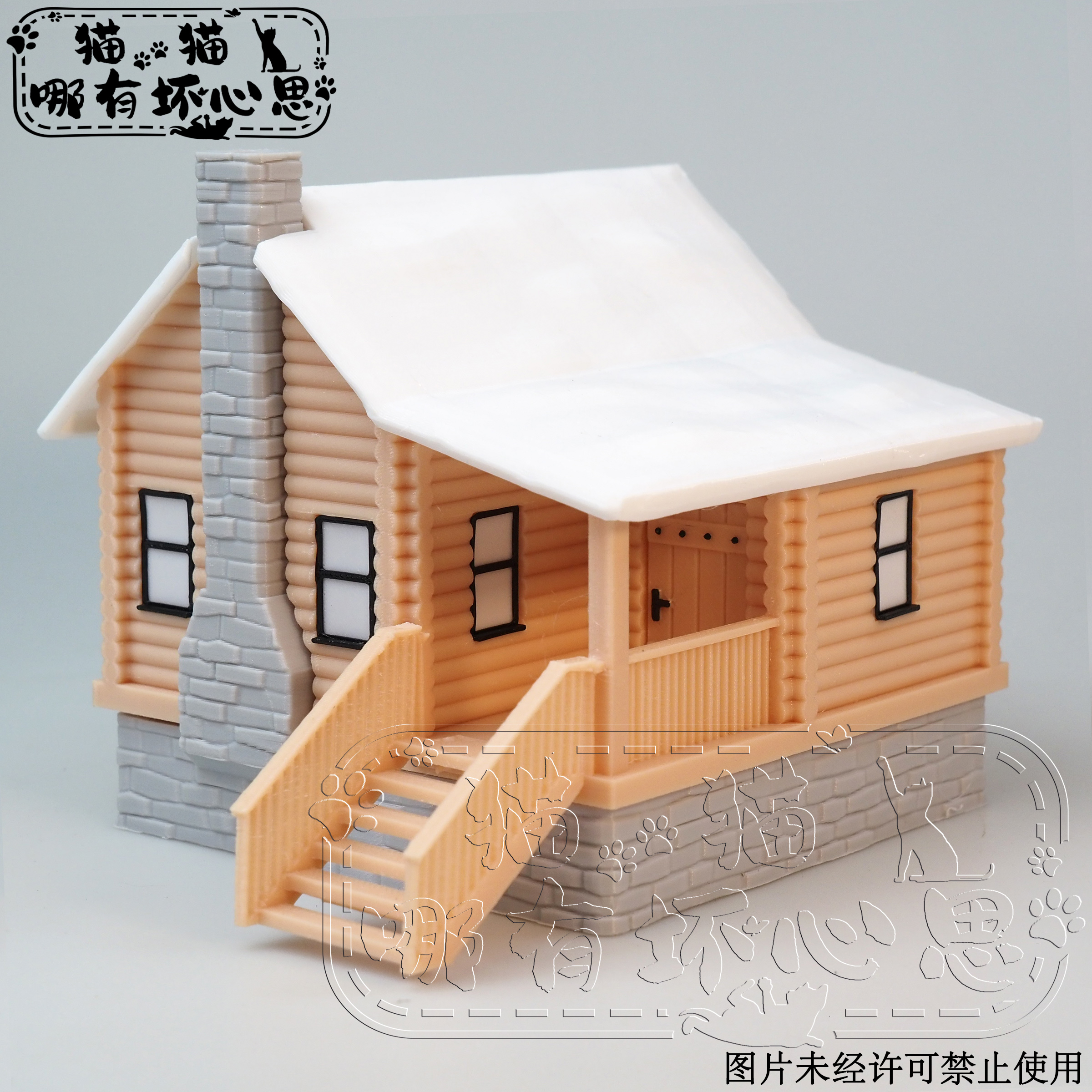 64比例欧美微缩场景成品小雪屋