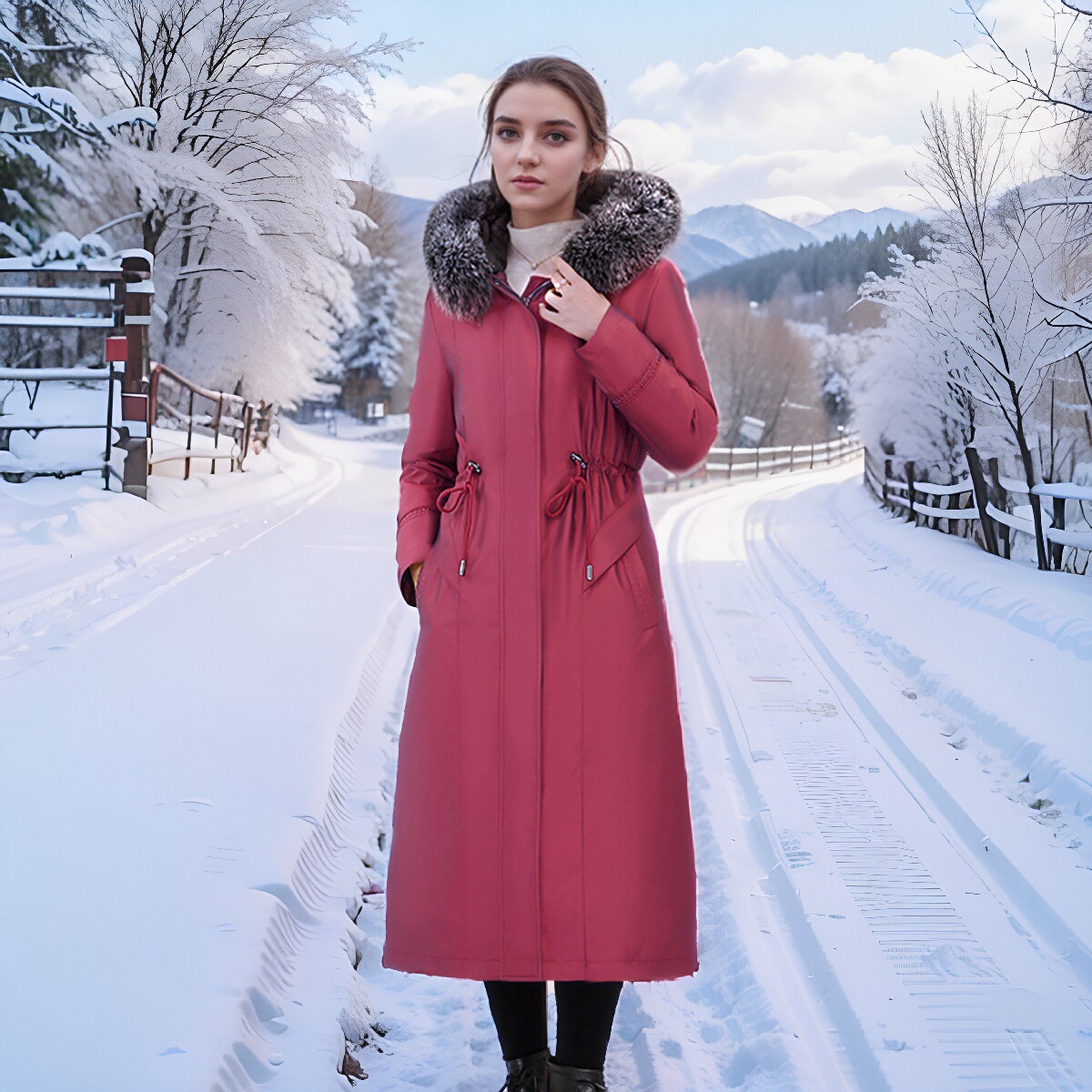 派克羽绒服新款女冬季90白鹅绒内胆保暖加厚石墨烯过膝加长款外套