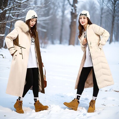 派克服女长款2025冬季可拆卸90鹅绒内胆狐狸毛领皮草外套女羽绒服