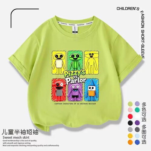 新款Pizzy's Parlor苏西的餐厅游戏儿童短袖T恤中大童百搭上衣潮t