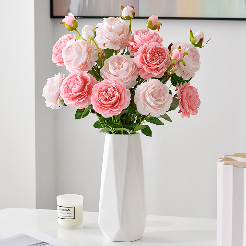 绢布花牡丹高档装饰品