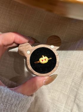 s925纯银猪鼻子金苹果戒指女款轻奢中古风复古小众设计指环圣诞节