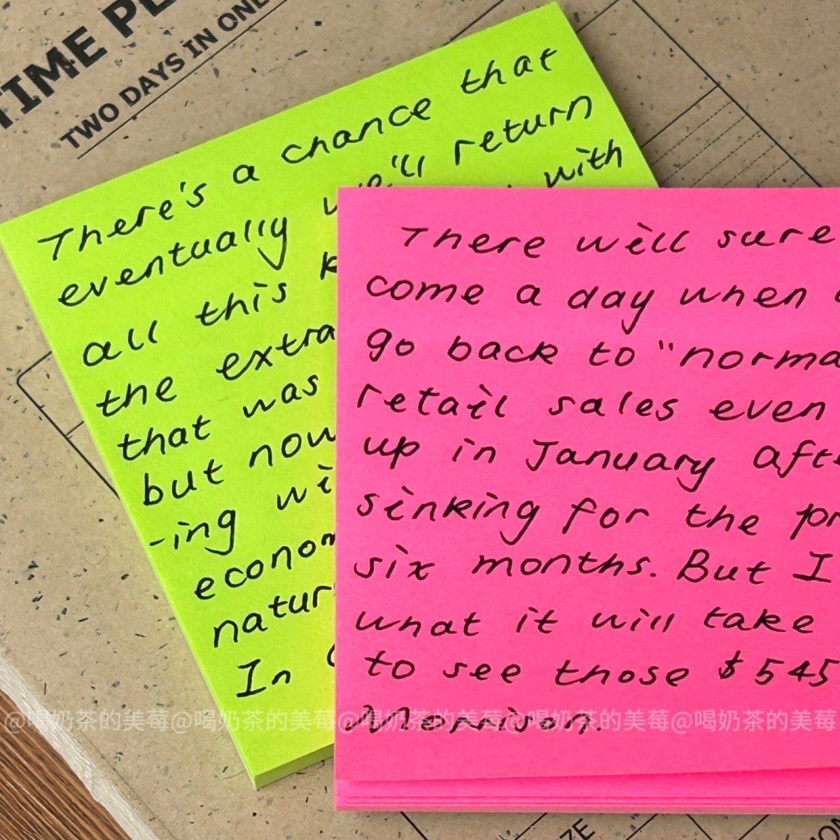 小红书同款荧光绿便签本50张芭比粉便利贴有粘性学生N次贴索引贴