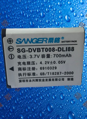 桑格SG-DVBT008-DLI88/D-Li88宾得H90/P70/P80/W90/WS80相机电池