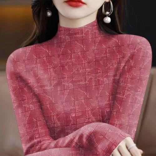 清仓外贸妈妈中老年加绒加厚打底衫长袖T恤时尚宽松显瘦遮女上衣