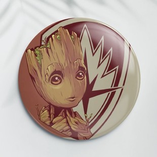 银河护卫队徽章吧唧格鲁特星云星爵卡魔拉火箭浣熊手办周边挂件