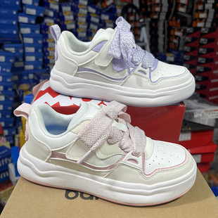 撤柜儿童运动板鞋春秋皮面防泼水女中大童亲子轻便软底防滑跑步鞋