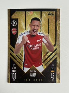 萨利巴472 25欧战欧冠百分俱乐部特卡球星卡 阿森纳 2024 Topps