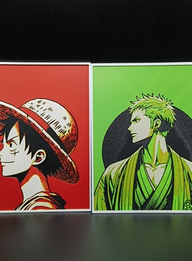 海贼王装饰画航海王onepiece路飞索隆山治壁画3D打印高颜值摆件