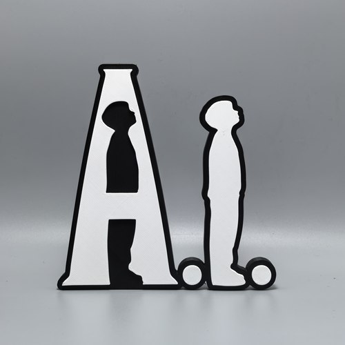 AI标志立牌人工智能logo周边搭配摆件3D打印创意模型立体字冰箱贴