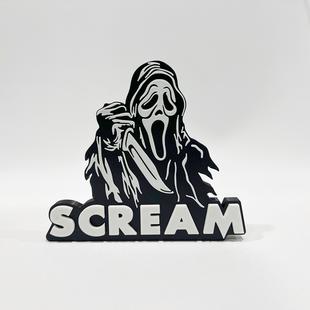 惊声尖叫SCREAM美剧周边标志立牌3D打印创意模型歌曲招牌电影摆件