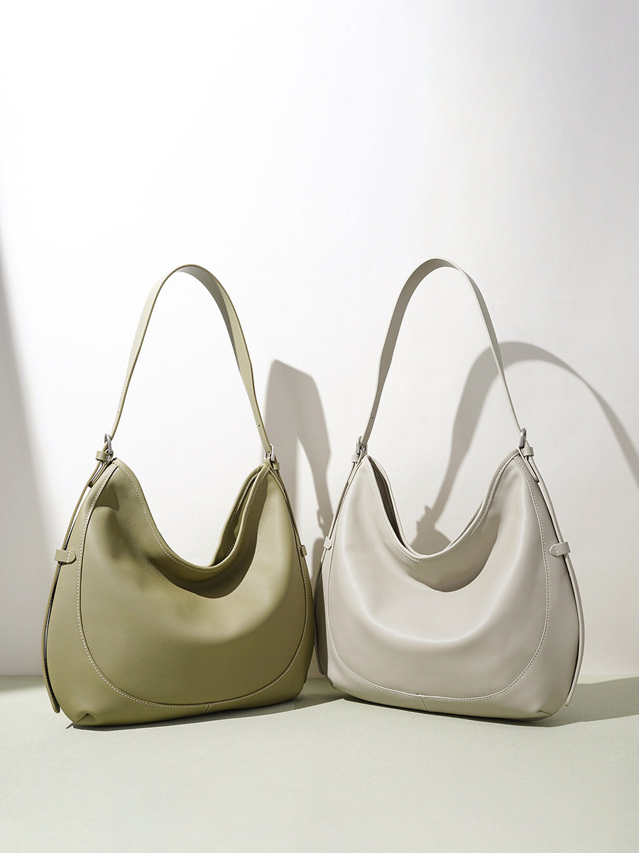 大容量真皮包包女慵懒风松弛感斜挎包欧美原创小众设计腋下单肩包