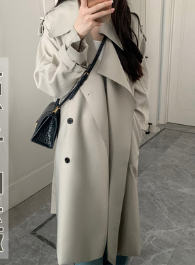 高个子加长版风衣外套女到脚踝2023新款超长175高级感过膝大衣秋