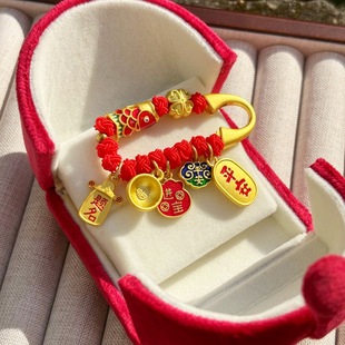 【寺庙优选】马年现货金色红绳别针防惊吓婴儿安全压惊孕妇胸针