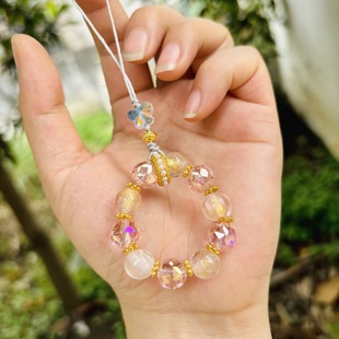 【寺庙优选】多宝五色琉璃珠吊坠手机绳手捻包包挂件钥匙扣女款