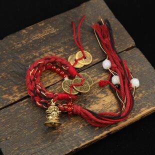 【寺庙流通】民族风李火旺手绳新中式古风流苏手链国潮藏式手工编