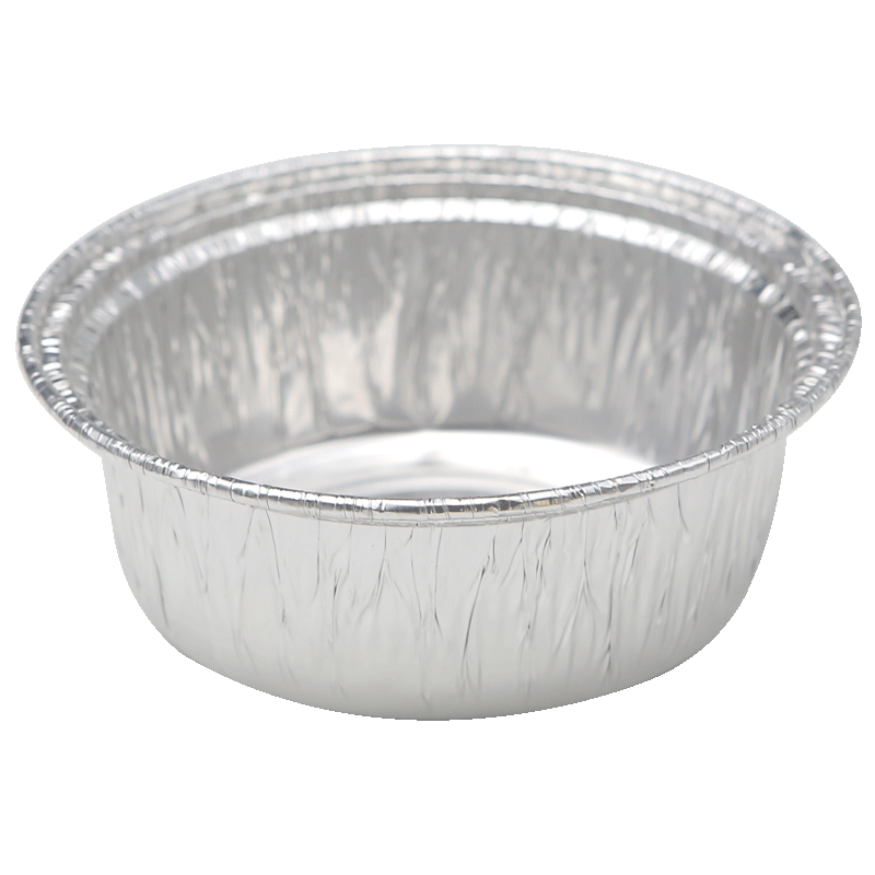 5寸烧烤锡纸盒120m圆形锡纸碗带盖烤脑花外卖一次性打包汤碗300ml