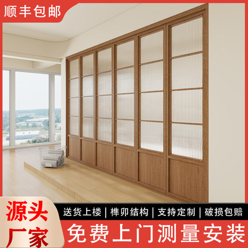 日式推拉门格子门厨房折叠门雪见窗隔断门卧室实木门谷仓门藤编门