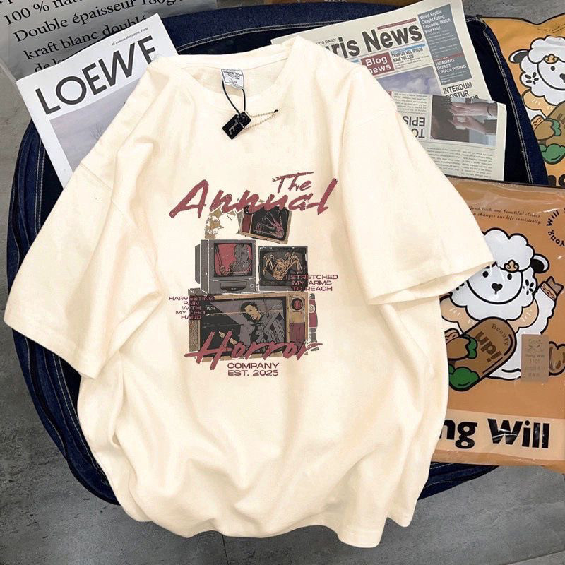 男女童夏季美式潮牌复古潮流纯棉短袖T恤设计感小众宽松半袖上衣