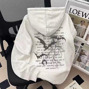 男女童美式国潮牌炸街宽松连帽卫衣外套中大童男孩秋冬帽衫上衣服