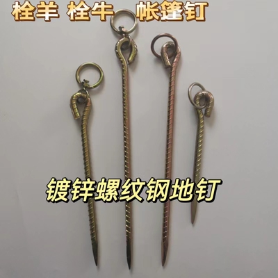 地栓地钉地桩拴牛钉羊眼钉帐篷钉牲口桩螺纹钢加粗钉帐篷钉地钉