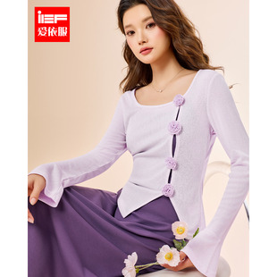 优雅气质修身 IEF 法式 新款 高级花朵温柔风里外套裙 爱依服2025秋季