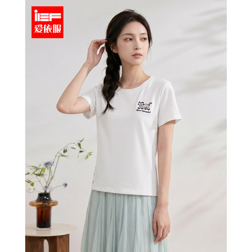 IEF/爱依服2026夏季新款短袖T恤女韩系时尚日常休闲百搭修身显瘦