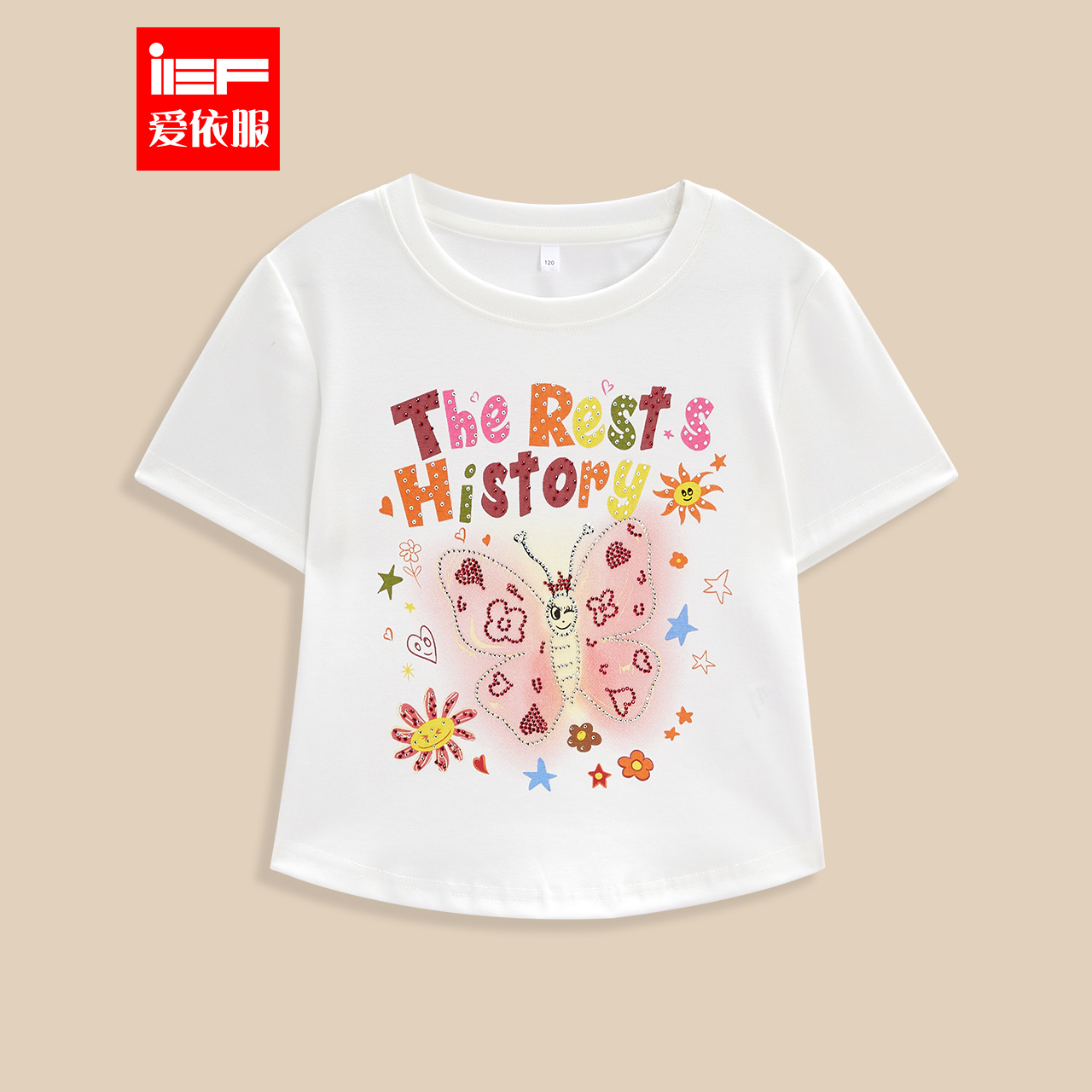 MINIIEF【爱依服童装】2025夏季新款韩版时尚印花洋气女童T恤上衣
