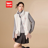 通勤休闲女孩子气百搭保暖减龄毛绒马夹 新款 IEF 爱依服2025冬季