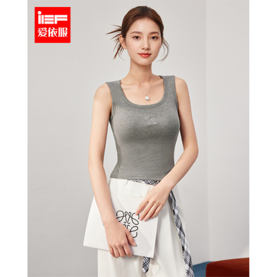 IEF/爱依服2025早秋新款后背镂空蕾丝拼接设计修身百搭背心上衣